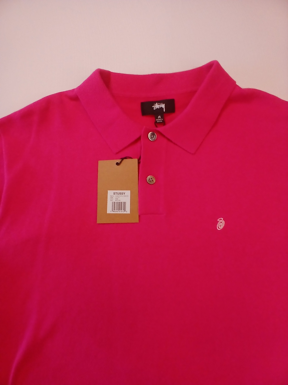 Stussy Men’s Hot Pink Polo Shirt - Picture 3 of 12